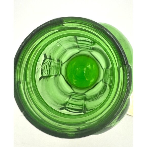 Vintage Embossed Green Glass Refrigerator Water Bottle Gold Metal Lid 32 Oz Lid - Picture 7 of 11